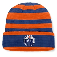 Men's Fanatics Royal/Orange Edmonton Oilers Fundamental Steady Cuffed Knit Hat