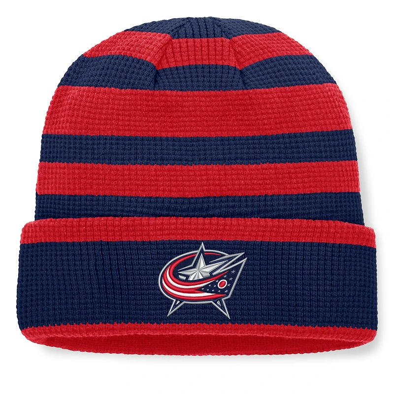 Men's Fanatics Navy/Red Columbus Blue Jackets Fundamental Steady Cuffed Knit Hat