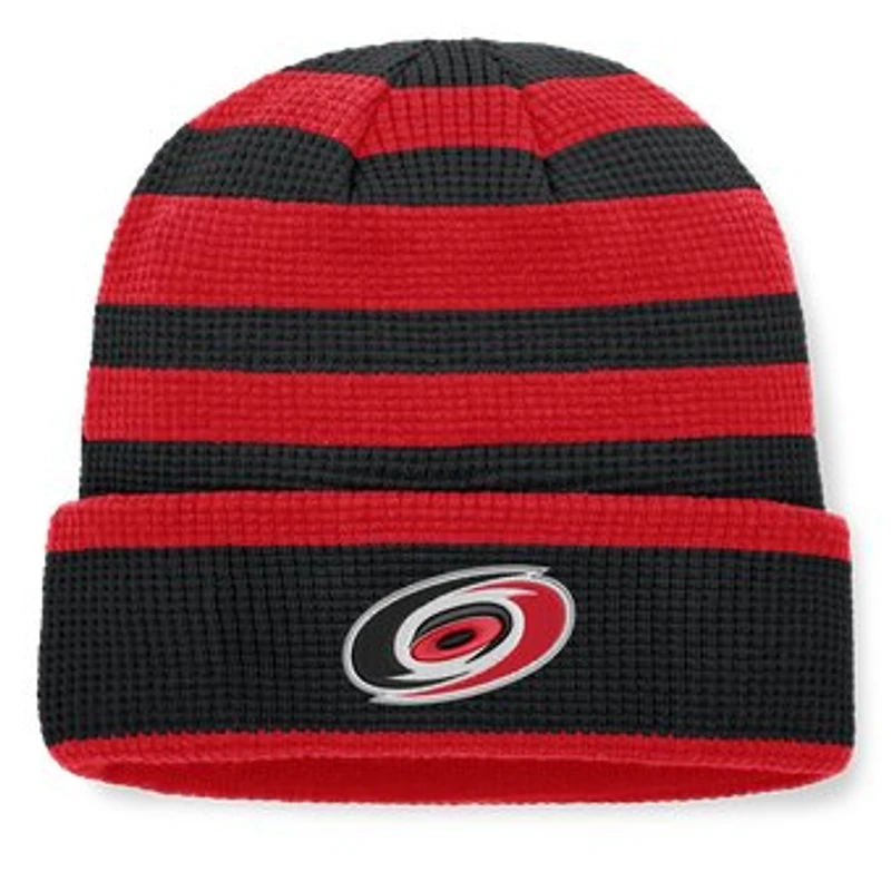 Men's Fanatics Black/Red Carolina Hurricanes Fundamental Steady Cuffed Knit Hat