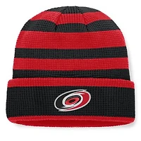 Men's Fanatics Black/Red Carolina Hurricanes Fundamental Steady Cuffed Knit Hat