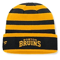 Men's Fanatics Black/Gold Boston Bruins Fundamental Steady Cuffed Knit Hat