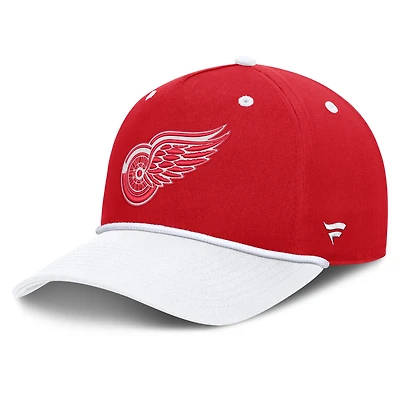 Men's Fanatics Red/White Detroit Red Wings Fundamental Power Play A-Frame Adjustable Hat