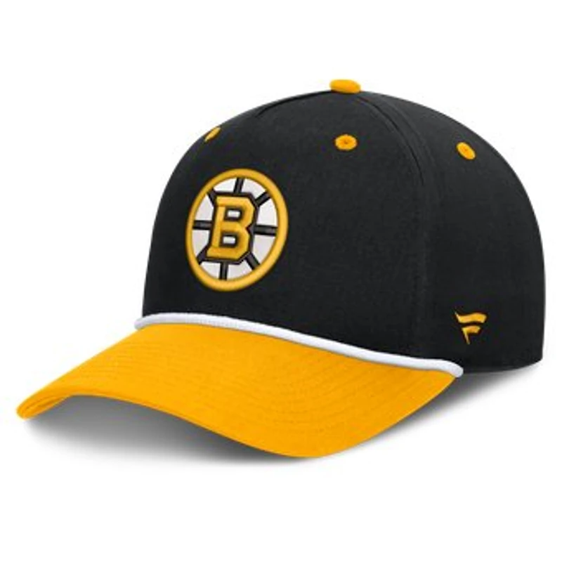 Men's Fanatics Black/Gold Boston Bruins Fundamental Power Play A-Frame Adjustable Hat