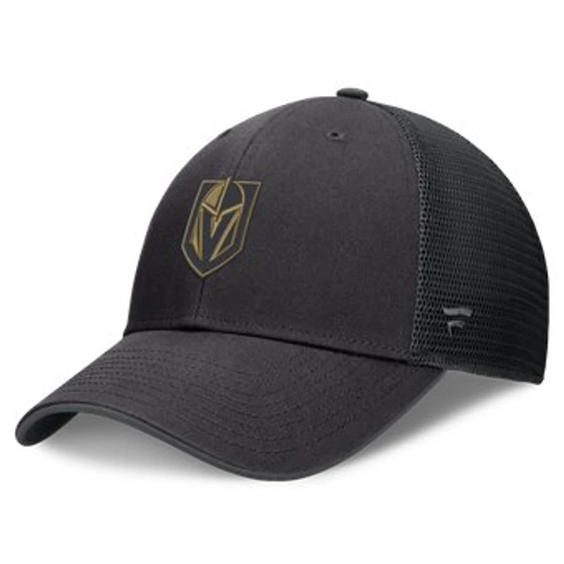 Men's Fanatics Black Vegas Golden Knights Fundamental Limits Trucker Adjustable Hat