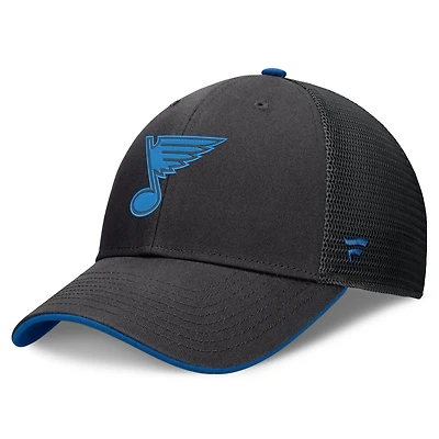 Men's Fanatics Black St. Louis Blues Fundamental Limits Trucker Adjustable Hat