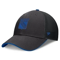 Men's Fanatics Black New York Rangers Fundamental Limits Trucker Adjustable Hat