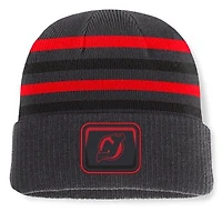 Men's Fanatics Black New Jersey Devils Knurly Stripe Cuffed Knit Hat