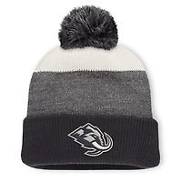 Men's Fanatics Black/Light Beige Utah Mammoth Monochrome Cuffed Knit Hat with Pom