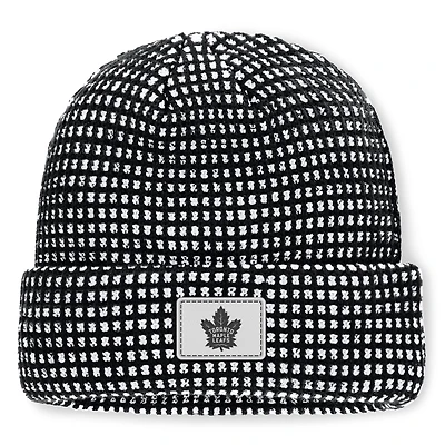 Men's Fanatics Black Toronto Maple Leafs Fundamental Scheme Ribbed Cuffed Knit Hat