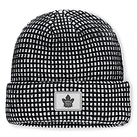 Men's Fanatics Black Toronto Maple Leafs Fundamental Scheme Ribbed Cuffed Knit Hat