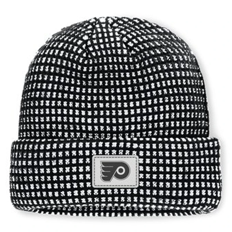 Men's Fanatics Black Philadelphia Flyers Fundamental Scheme Ribbed Cuffed Knit Hat