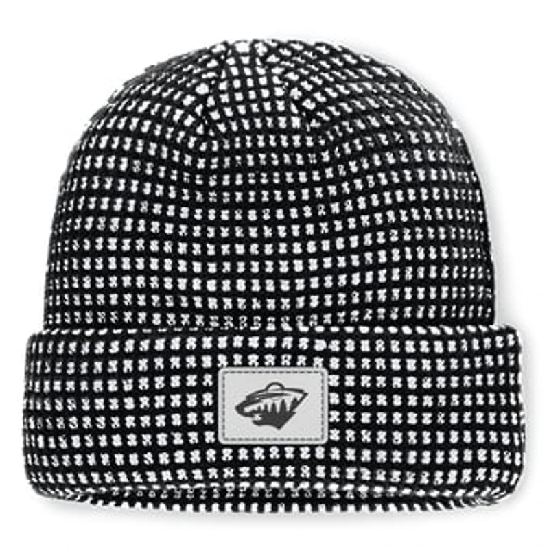 Men's Fanatics Black Minnesota Wild Fundamental Scheme Ribbed Cuffed Knit Hat