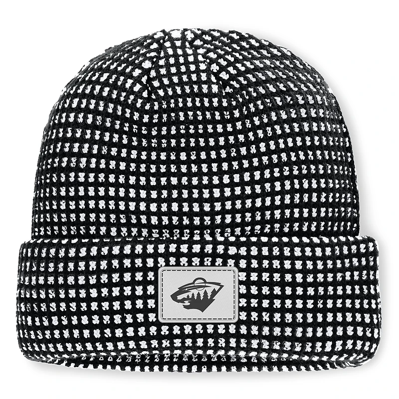 Men's Fanatics Black Minnesota Wild Fundamental Scheme Ribbed Cuffed Knit Hat