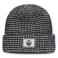 Men's Fanatics Black Edmonton Oilers Fundamental Scheme Ribbed Cuffed Knit Hat