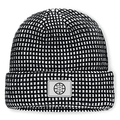 Men's Fanatics Black Boston Bruins Fundamental Scheme Ribbed Cuffed Knit Hat