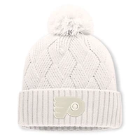 Women's Fanatics Cream Philadelphia Flyers Level Up Cuffed Knit Hat with Pom