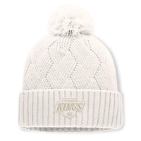 Women's Fanatics Cream Los Angeles Kings Level Up Cuffed Knit Hat with Pom
