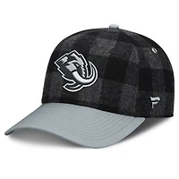 Men's Fanatics Black/Gray Utah Mammoth Huntsman Plaid A-Frame Adjustable Hat