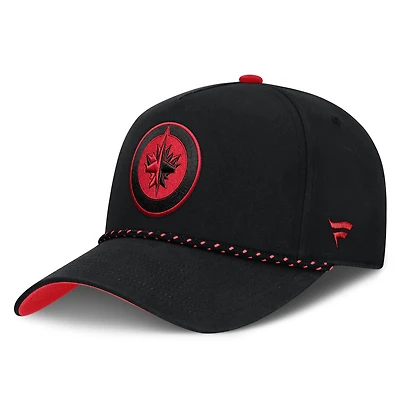 Men's Fanatics Black Winnipeg Jets Canada Military Appreciation Authentic Pro A-Frame Adjustable Hat
