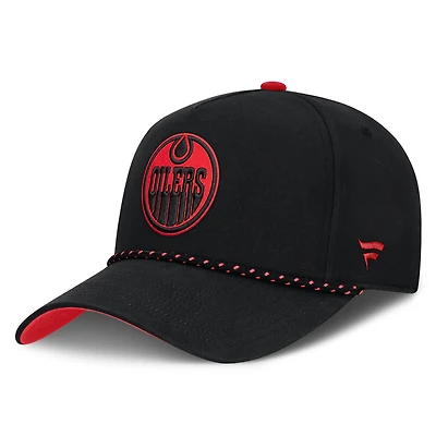 Men's Fanatics Black Edmonton Oilers Canada Military Appreciation Authentic Pro A-Frame Adjustable Hat
