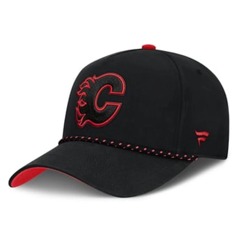 Men's Fanatics Black Calgary Flames Canada Military Appreciation Authentic Pro A-Frame Adjustable Hat
