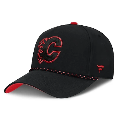 Men's Fanatics Black Calgary Flames Canada Military Appreciation Authentic Pro A-Frame Adjustable Hat