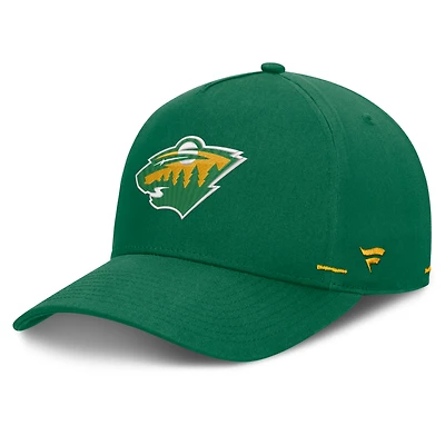 Men's Fanatics Green Minnesota Wild Alternate Authentic Pro Rink A-Frame Adjustable Hat