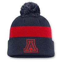 Unisex Nike Navy Arizona Wildcats Primetime Stripe Cuffed Knit Hat with Pom