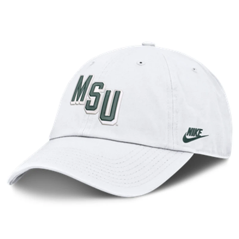 Men's Nike  White Michigan State Spartans Legacy Letter & Mascot Club Adjustable Hat