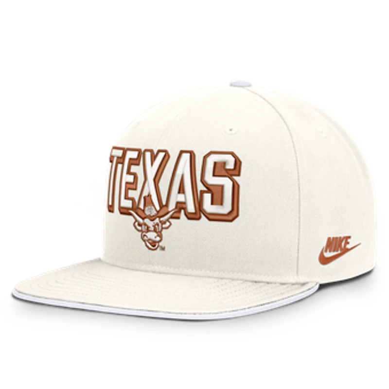 Men's Nike White Texas Longhorns Legacy Letter & Mascot Pro Snapback Hat