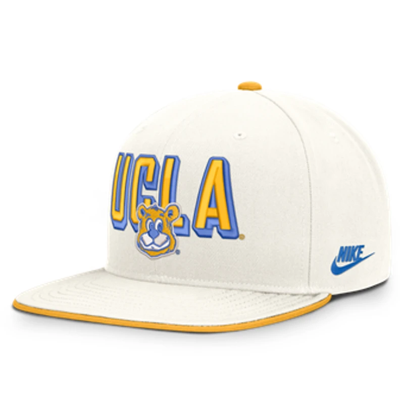 Men's Nike White UCLA Bruins Legacy Letter & Mascot Pro Snapback Hat