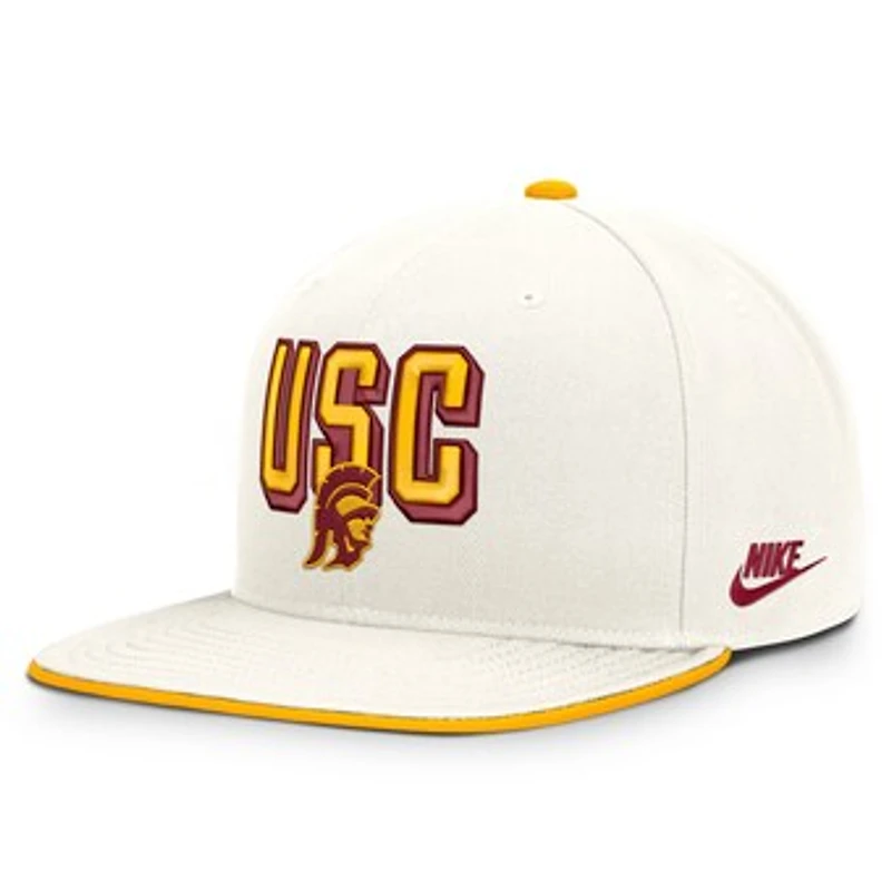 Men's Nike White USC Trojans Legacy Letter & Mascot Pro Snapback Hat