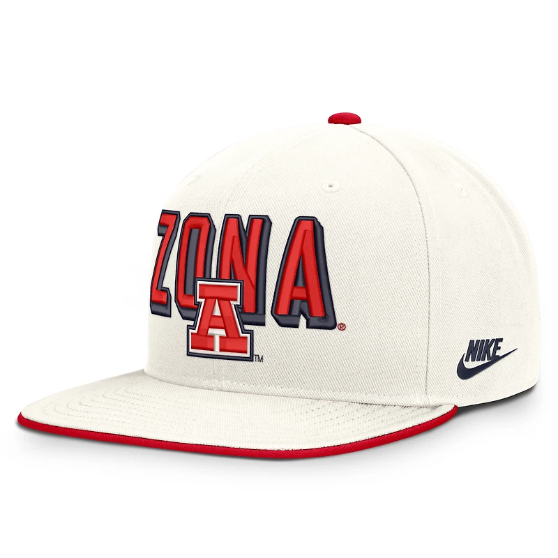 Men's Nike White Arizona Wildcats Legacy Letter & Mascot Pro Snapback Hat