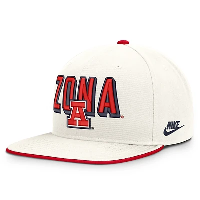 Men's Nike White Arizona Wildcats Legacy Letter & Mascot Pro Snapback Hat