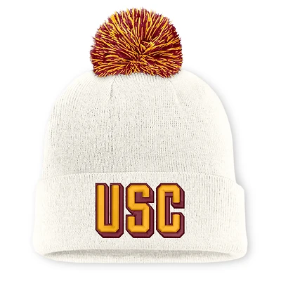 Unisex Nike White USC Trojans Letter Mascot Knit Hat with Pom