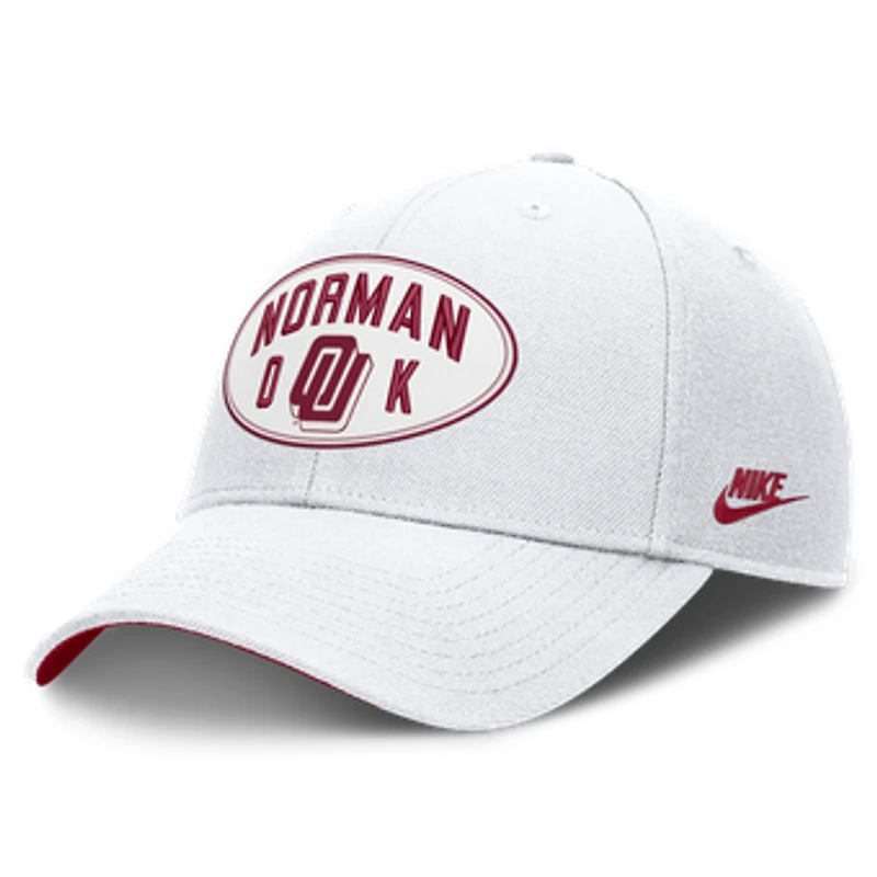 Unisex Nike White Oklahoma Sooners Legacy Letter & Location Rise Adjustable Hat
