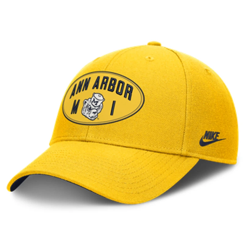 Unisex Nike  Maize Michigan Wolverines Legacy Letter & Location Rise Adjustable Hat
