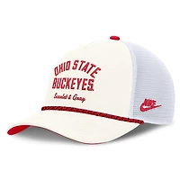 Unisex Nike White Ohio State Buckeyes Mascot Rope Trucker Adjustable Hat
