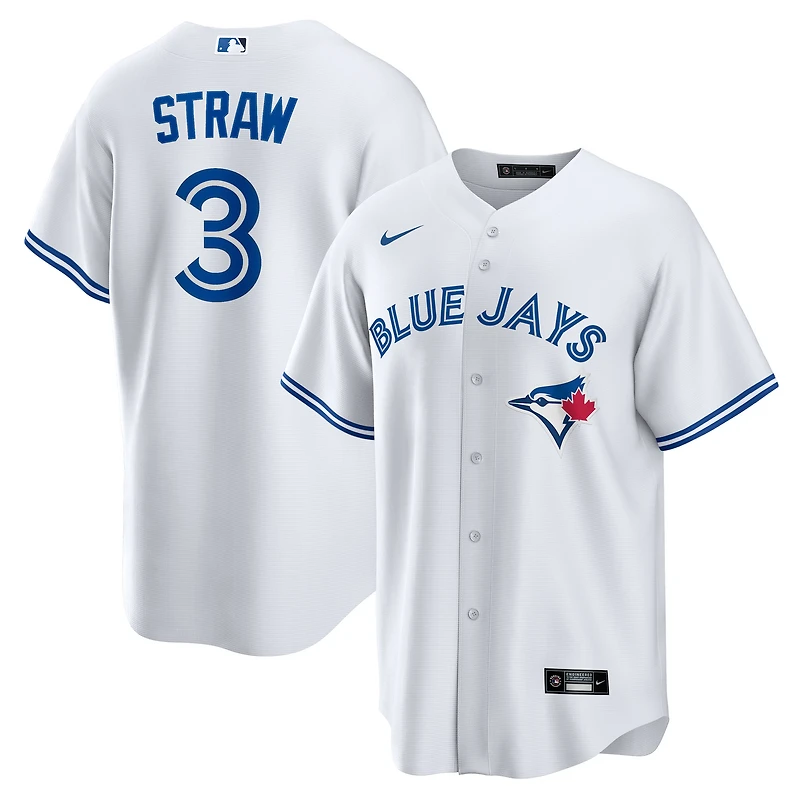Men's Nike Myles Straw White Toronto Blue Jays Home Replica Jersey