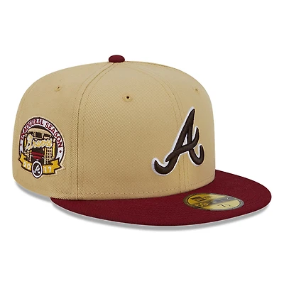 Men's New Era Vegas Gold/Cardinal Atlanta Braves 59FIFTY Fitted Hat