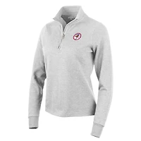 Women's Antigua  Heather Gray Buffalo Bisons Action Quarter-Zip Pullover Sweatshirt