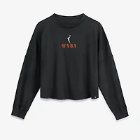 Women's Fanatics Black WNBA Gear Oversized Boxy Long Sleeve Top