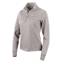 Women's Antigua  Oatmeal Columbus Clippers Action Quarter-Zip Pullover Sweatshirt