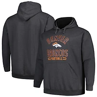 Men's Fanatics Heather Charcoal Denver Broncos Big & Tall Pullover Hoodie