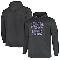 Men's Fanatics Heather Charcoal Baltimore Ravens Big & Tall Pullover Hoodie