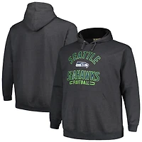 Men's Fanatics Heather Charcoal Seattle Seahawks Big & Tall Pullover Hoodie