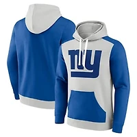 Men's Fanatics Silver/Royal New York Giants Big & Tall Team Fleece Pullover Hoodie