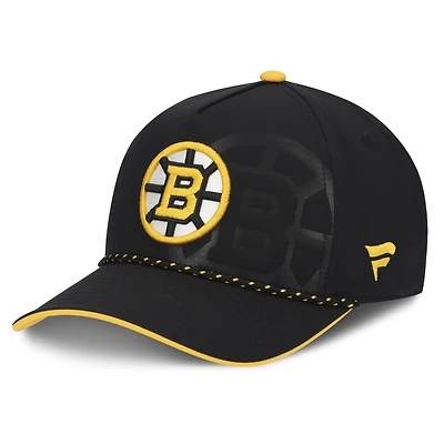 Men's Fanatics  Black Boston Bruins On Stage Podium A-Frame Adjustable Hat