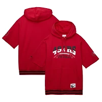 Men's Mitchell & Ness Scarlet San Francisco 49ers Pre-Game Short Sleeve Pullover Hoodie