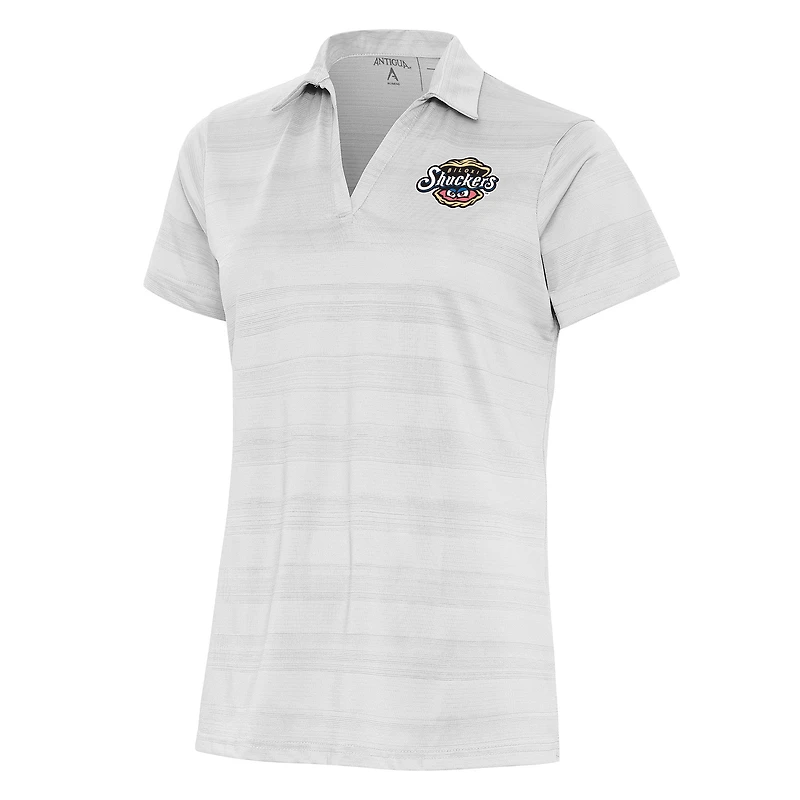 Women's Antigua White Biloxi Shuckers Compass Polo